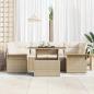 Preview: 7-teilige Garten Sofaset mit Kissen Beige Poly Rattan