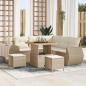 Preview: ARDEBO.de - 8-tlg. Garten-Sofagarnitur mit Kissen Beige Poly Rattan Akazie