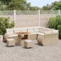 Preview: 12-tlg. Garten-Sofagarnitur mit Kissen Beige Poly Rattan Akazie