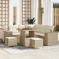 Preview: ARDEBO.de - 8-teiliges Garten Sofa Set mit Kissen in Beige aus Poly Rattan