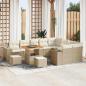 Preview: ARDEBO.de - 12-teiliges Garten-Sofa-Set mit Kissen Beige Poly Rattan Akazie