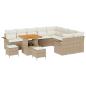 Preview: 12-teiliges Garten Sofa Set mit Kissen Beige Poly Rattan Akazie