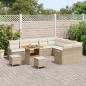 Preview: 12-tlg. Garten-Sofagarnitur mit Kissen Beige Poly Rattan Akazie