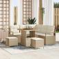 Preview: ARDEBO.de - 8-teiliges Garten-Sofa-Set mit Kissen Beige Poly-Rattan Akazie