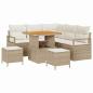 Preview: 8-teiliges Garten-Sofa-Set mit Kissen Beige Poly-Rattan Akazie