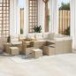 Preview: ARDEBO.de - 12-teiliges Garten Sofa Set mit Kissen Beige Poly Rattan Akazie