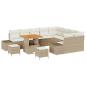 Preview: 12-teiliges Garten Sofa Set mit Kissen Beige Poly Rattan Akazie
