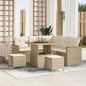 Preview: ARDEBO.de - 8-tlg. Garten-Sofagarnitur mit Kissen Beige Poly Rattan Akazie