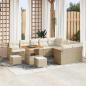 Preview: ARDEBO.de - 12-teiliges Garten-Sofa-Set mit Kissen Beige Poly-Rattan Akazie