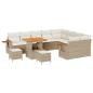 Preview: 12-teiliges Garten-Sofa-Set mit Kissen Beige Poly Rattan Akazie