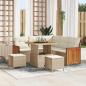 Preview: ARDEBO.de - 8-teilige Garten-Sofa-Set mit Kissen Beige Poly Rattan Akazie