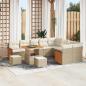 Preview: ARDEBO.de - 12-teiliges Garten-Sofa-Set mit Kissen Beige Poly Rattan Akazie