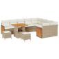 Preview: 12-teiliges Garten-Sofa-Set mit Kissen Beige Poly Rattan Akazie