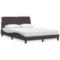 Preview: ARDEBO.de - Bett mit Matratze Dunkelbraun 140x190 cm Stoff