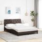 Preview: Bett mit Matratze Dunkelbraun 140x190 cm Stoff