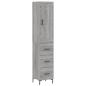 Preview: Highboard Grau Sonoma 34,5x34x180 cm Holzwerkstoff