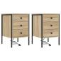 Preview: ARDEBO.de - Nachttische 2 pcs Sonoma Eiche 42 x 41 x 61 cm Holzwerkstoff