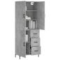 Preview: Highboard Betongrau 69,5x34x180 cm Holzwerkstoff