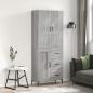 Preview: ARDEBO.de - Highboard Grau Sonoma 69,5x34x180 cm Holzwerkstoff