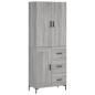 Preview: Highboard Grau Sonoma 69,5x34x180 cm Holzwerkstoff