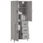 Preview: Highboard Grau Sonoma 69,5x34x180 cm Holzwerkstoff