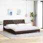 Preview: Bett mit Matratze Dunkelbraun 200x200 cm Stoff