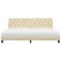 Preview: Bett mit Matratze Creme 200x200 cm Stoff
