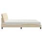 Preview: Bett mit Matratze Creme 200x200 cm Stoff