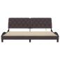 Preview: Bettgestell mit LED ohne Matratze Dunkelbraun 200x200 cm Stoff