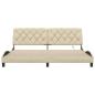 Preview: Bettgestell mit LED ohne Matratze Creme 200x200 cm Stoff