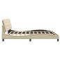 Preview: Bettgestell mit LED ohne Matratze Creme 200x200 cm Stoff
