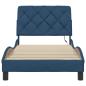 Preview: Bettgestell mit LED ohne Matratze Blau 80x200 cm Stoff