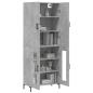 Preview: Highboard Betongrau 69,5x34x180 cm Holzwerkstoff