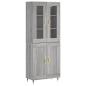 Preview: Highboard Grau Sonoma 69,5x34x180 cm Holzwerkstoff
