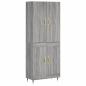 Preview: Highboard Grau Sonoma 69,5x34x180 cm Holzwerkstoff