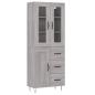 Preview: Highboard Grau Sonoma 69,5x34x180 cm Holzwerkstoff