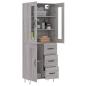 Preview: Highboard Grau Sonoma 69,5x34x180 cm Holzwerkstoff