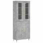 Preview: Highboard Betongrau 69,5x34x180 cm Holzwerkstoff