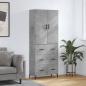 Preview: ARDEBO.de - Highboard Betongrau 69,5x34x180 cm Holzwerkstoff