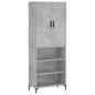 Preview: Highboard Betongrau 69,5x34x180 cm Holzwerkstoff