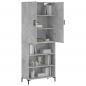 Preview: Highboard Betongrau 69,5x34x180 cm Holzwerkstoff