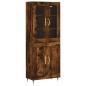 Preview: Highboard Räuchereiche 69,5x34x180 cm Holzwerkstoff