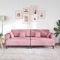 Preview: Samt Sofa mit Kissen mit Kissen 3 pcs Rosa 208 cm Samt