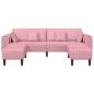 Preview: Samt Sofa mit Kissen mit Kissen 3 pcs Rosa 208 cm Samt