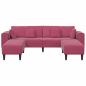 Preview: Samt Sofa mit Kissen mit Kissen 3 pcs Weinrot 208 cm Samt