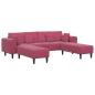 Preview: Samt Sofa mit Kissen mit Kissen 3 pcs Weinrot 208 cm Samt
