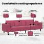Preview: Samt Sofa mit Kissen mit Kissen 3 pcs Weinrot 208 cm Samt
