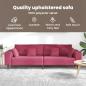 Preview: Samt Sofa mit Kissen mit Kissen 3 pcs Weinrot 208 cm Samt