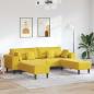 Preview: ARDEBO.de - Samt Sofa mit Kissen mit Kissen 3 pcs Gelb 208 cm Samt