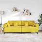 Preview: Samt Sofa mit Kissen mit Kissen 3 pcs Gelb 208 cm Samt